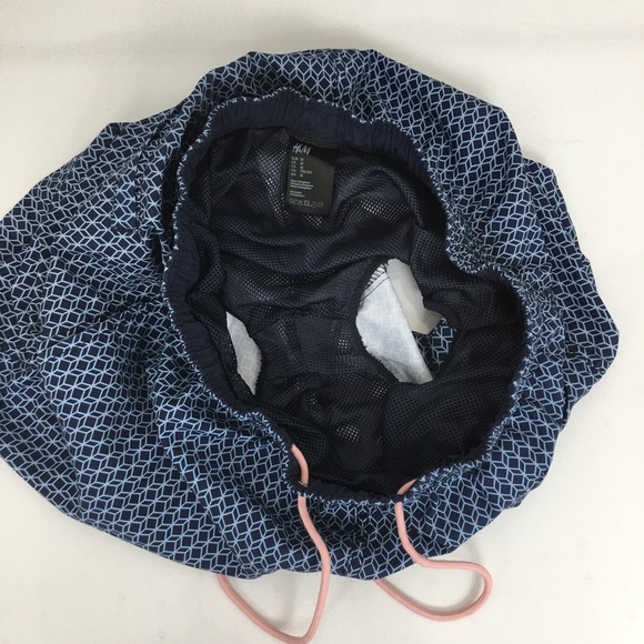 H&M Mens Blue Swim Trunks/Shorts Mesh Lining Pink Drawstring Pool Beach Vacation - Picture 5 of 8